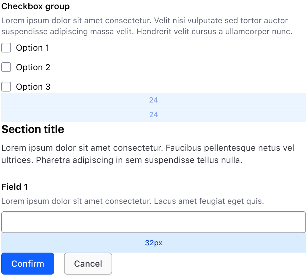 Spacing between trailing actions